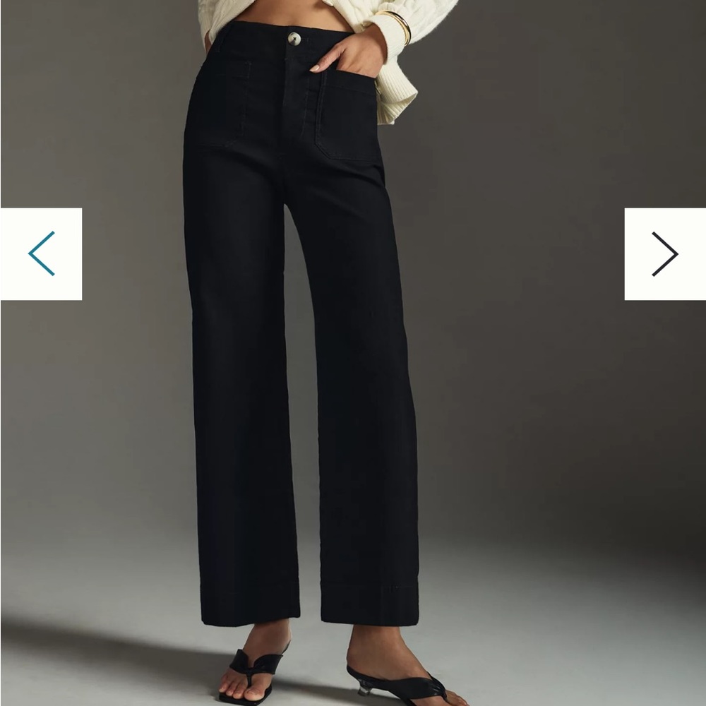 Anthropologie Maeve Colette Cropped Wide Leg Pants